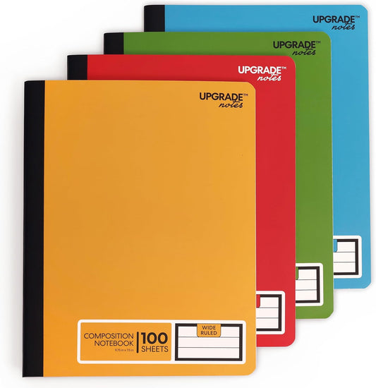 Ink-Bleed Resistant 100 Sheet Notebooks x4