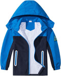 Waterproof Hooded Jacket for Boys Girls - Lightweight