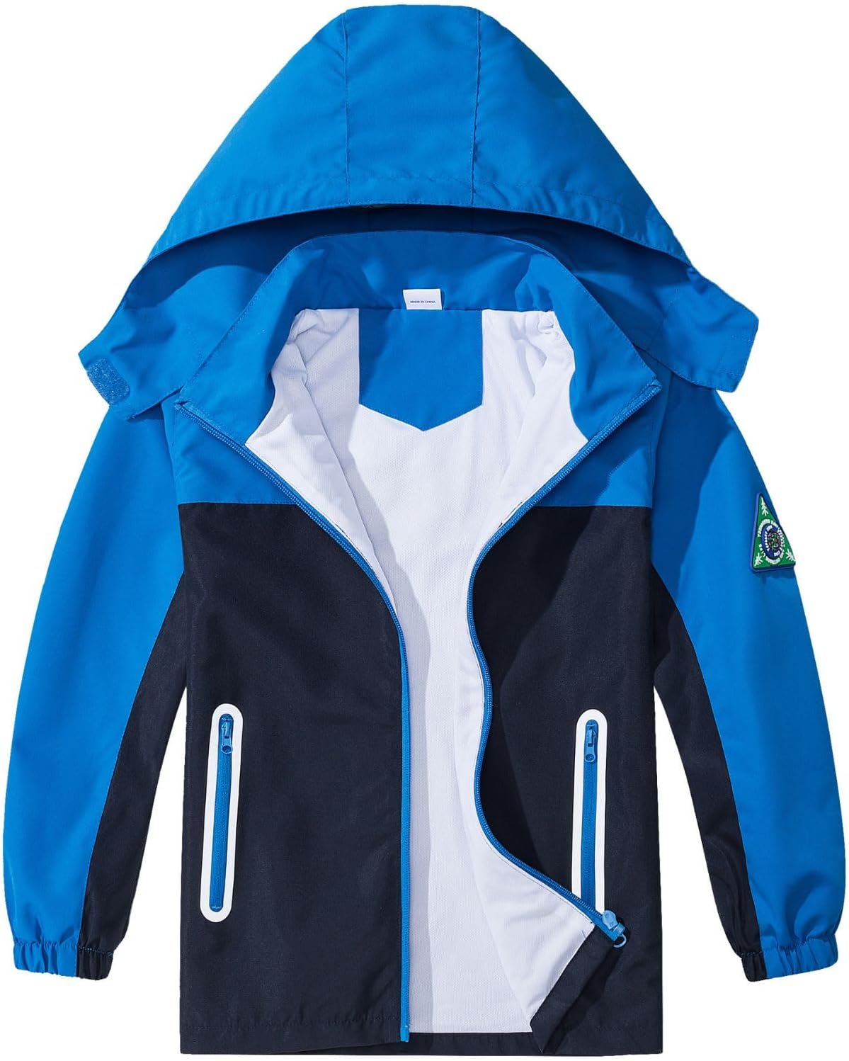 Waterproof Hooded Jacket for Kids - Lightweight Dinosaur Raincoat