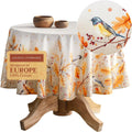 Round Cotton Tablecloth 69 in Oak Leaves - Elegant Everyday & Event