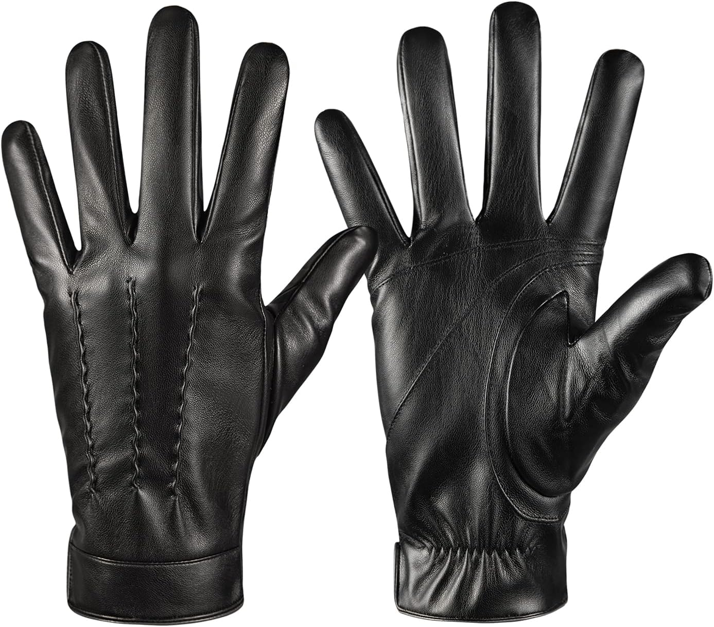 Premium Touchscreen Leather Gloves for Winter Driving