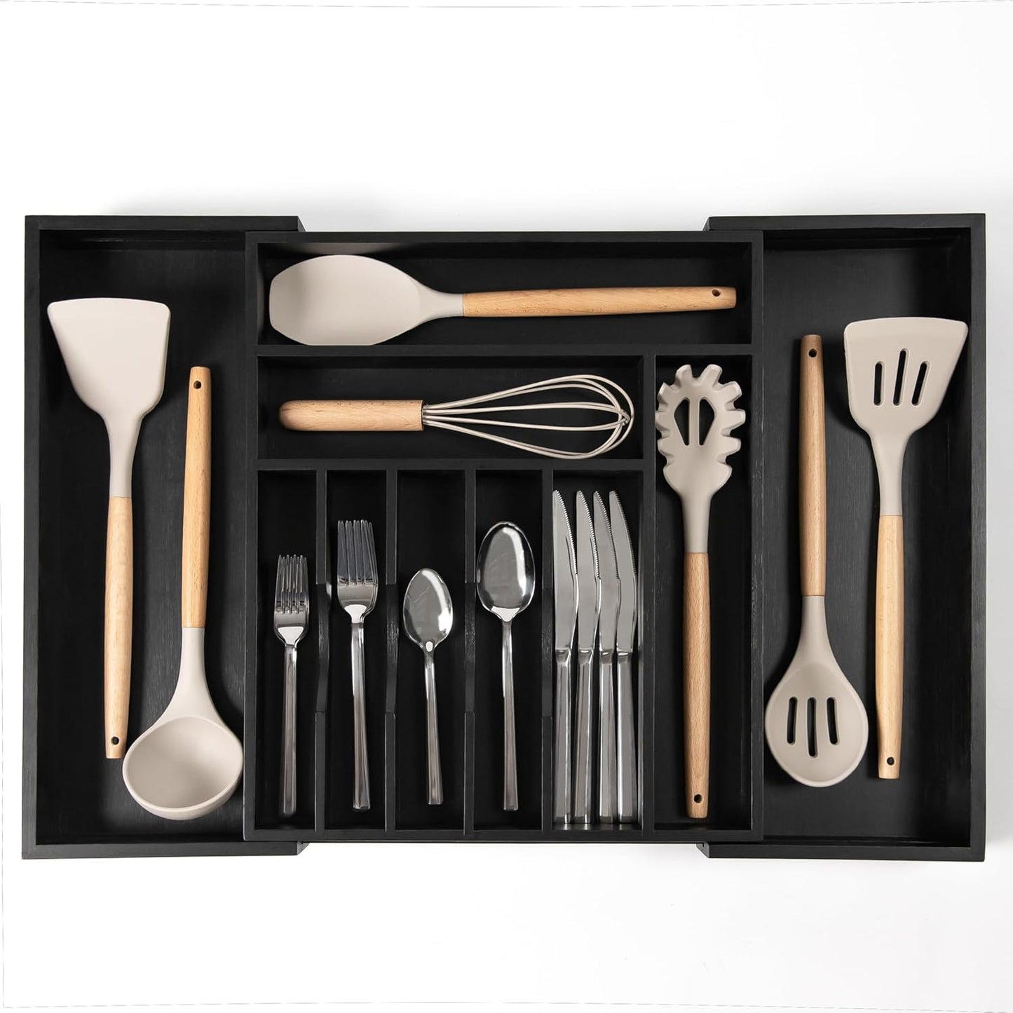 KitchenEdge Premium Flatware Organizer for Kitchen Drawers