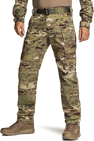 CQR Men's Flex Ripstop Tactical Pants for Hiking and Work