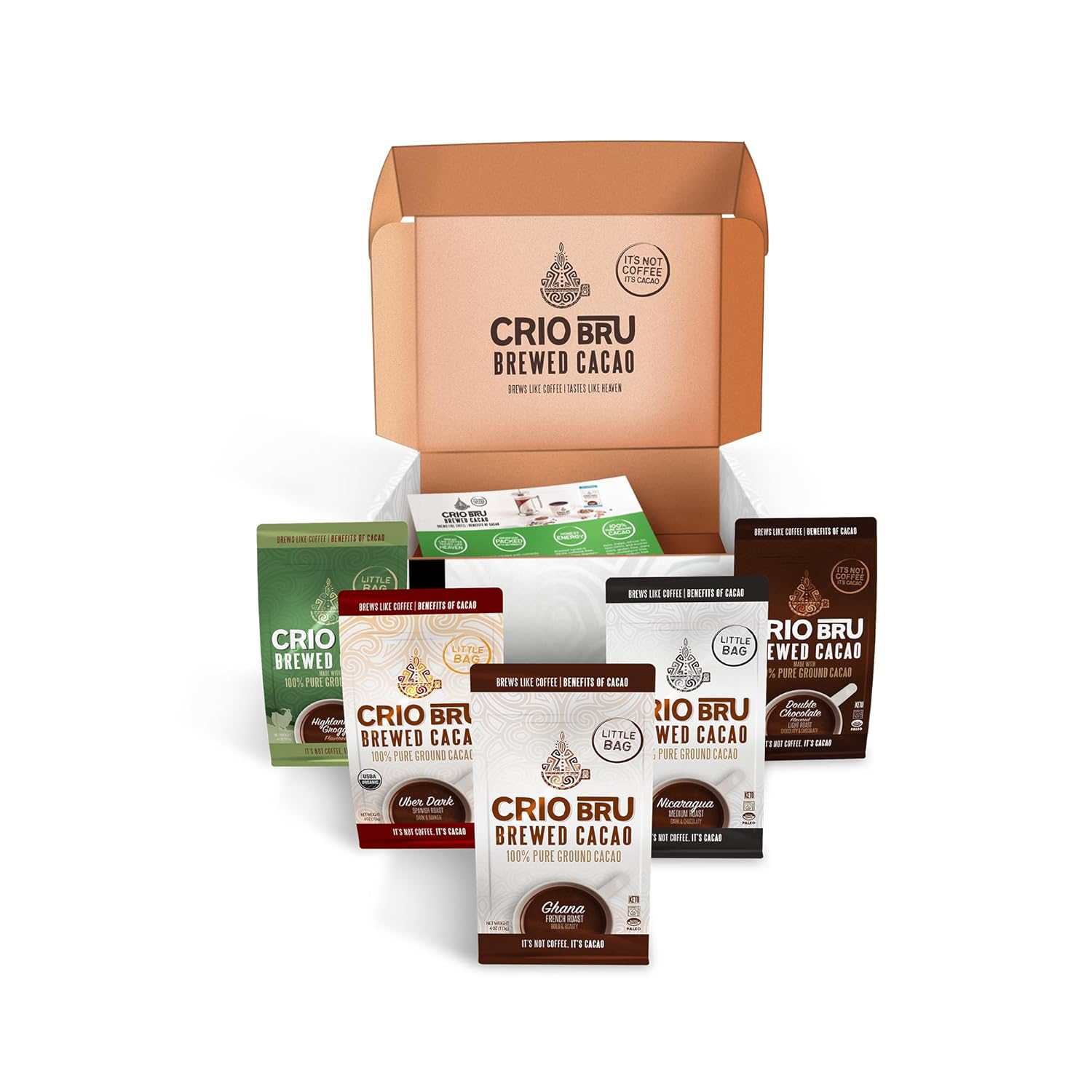 Sampler Starter Kit of Brewed Cacao Drink - Healthy Coffee Alternative