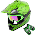 Youth DOT Motocross Helmet Bundle Size S - Helmet, Goggles, Gloves