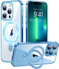 TORRAS Magnetic UPROTM Ostand Case for iPhone 13 Pro Max - Clear Blue