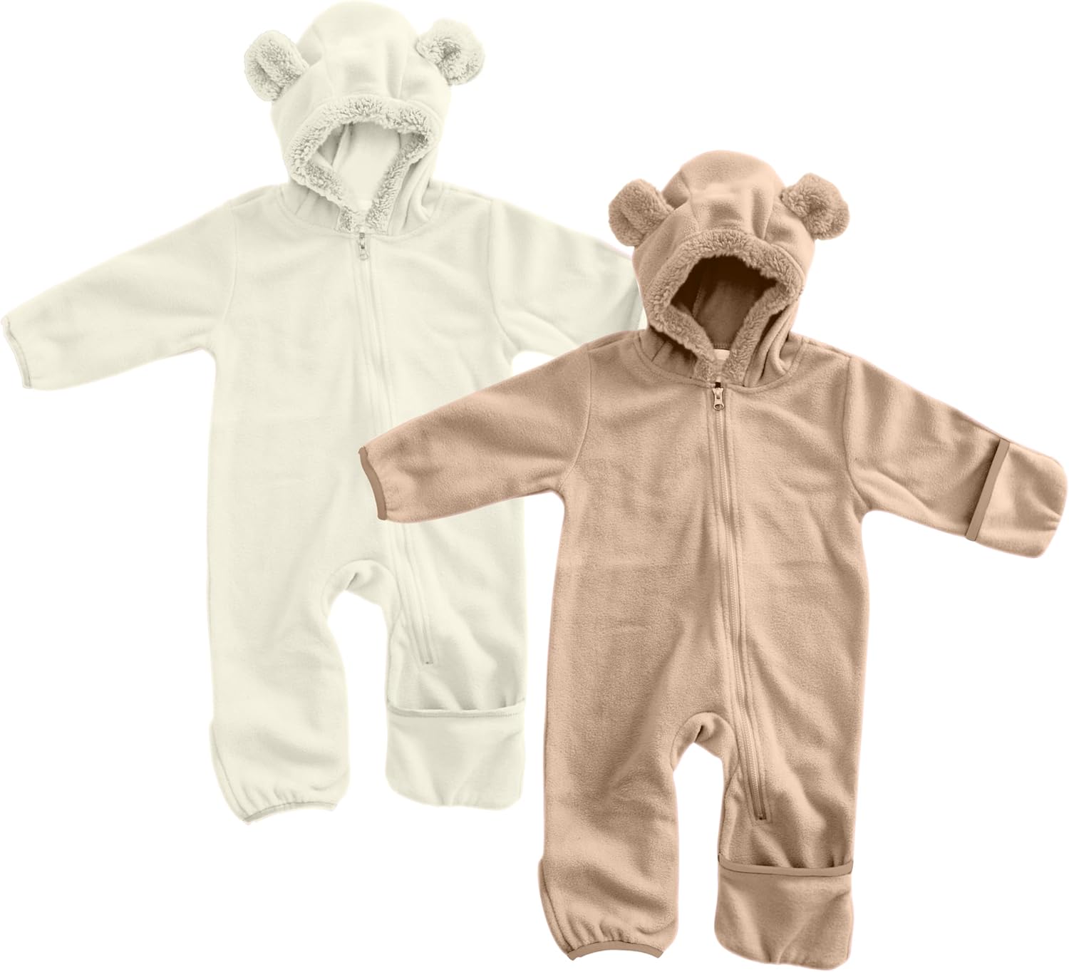 Cuddle Club Fleece Baby Bunting Bodysuit with Hood & Mittens