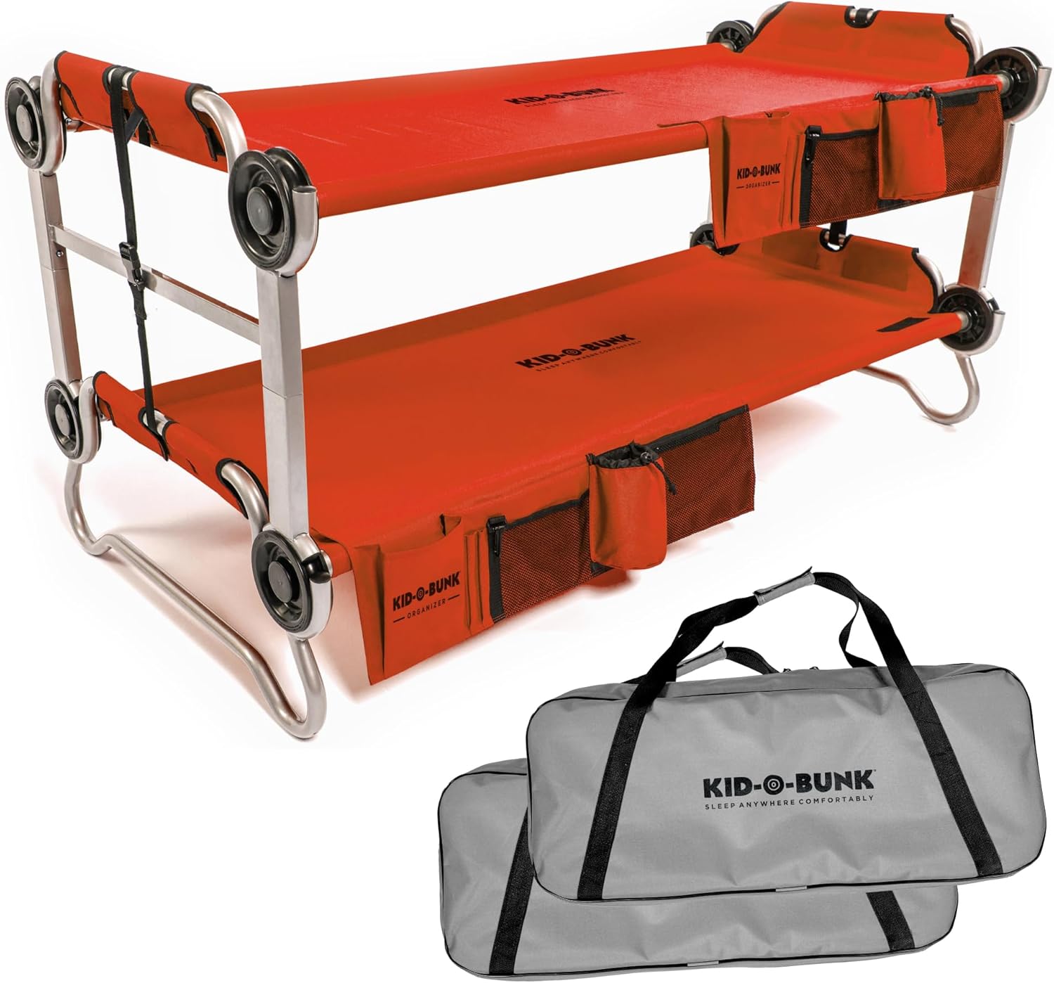 Kid-O-Bunk Double Bunk Bed & Organizers - Red