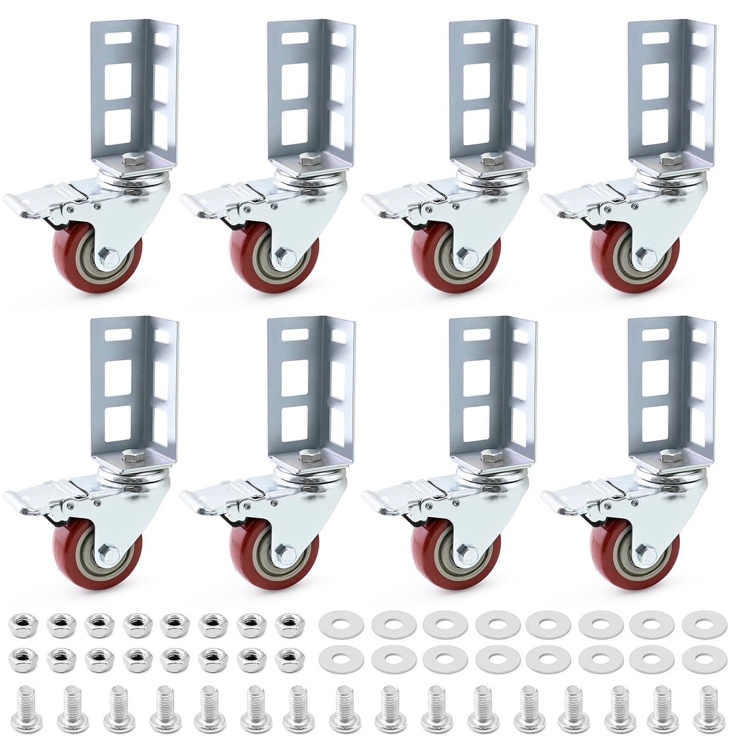 QWORK Storage Rack Caster Wheels for Heavy Duty Shelving Units