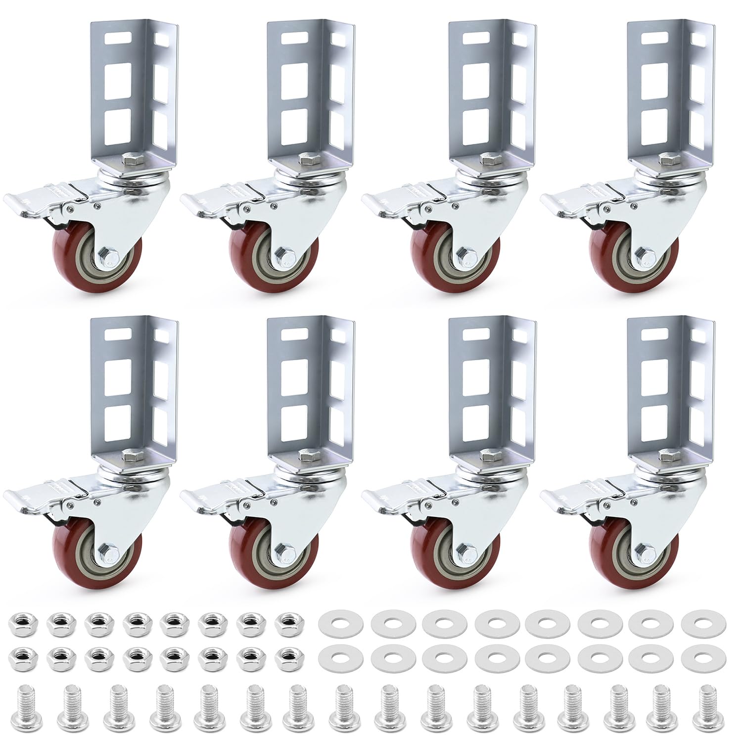 QWORK Storage Rack Caster Wheels for Heavy Duty Shelving Units