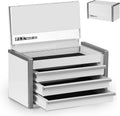 P.I.T. Mini White Tool Box - Compact 3-Drawer Micro Chest