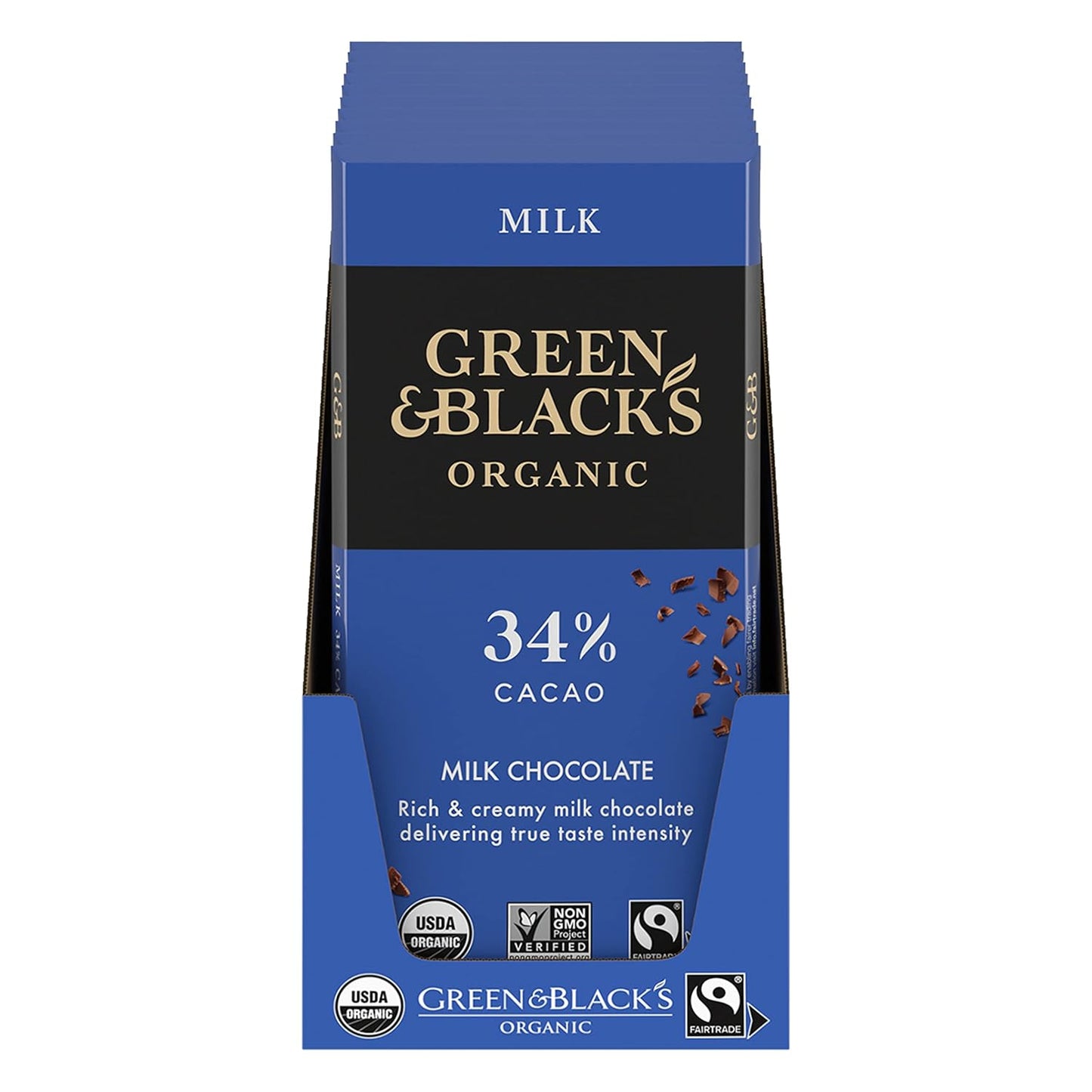 Organic Milk Chocolate Bars with 34% Cacao for Sweet Indulgence