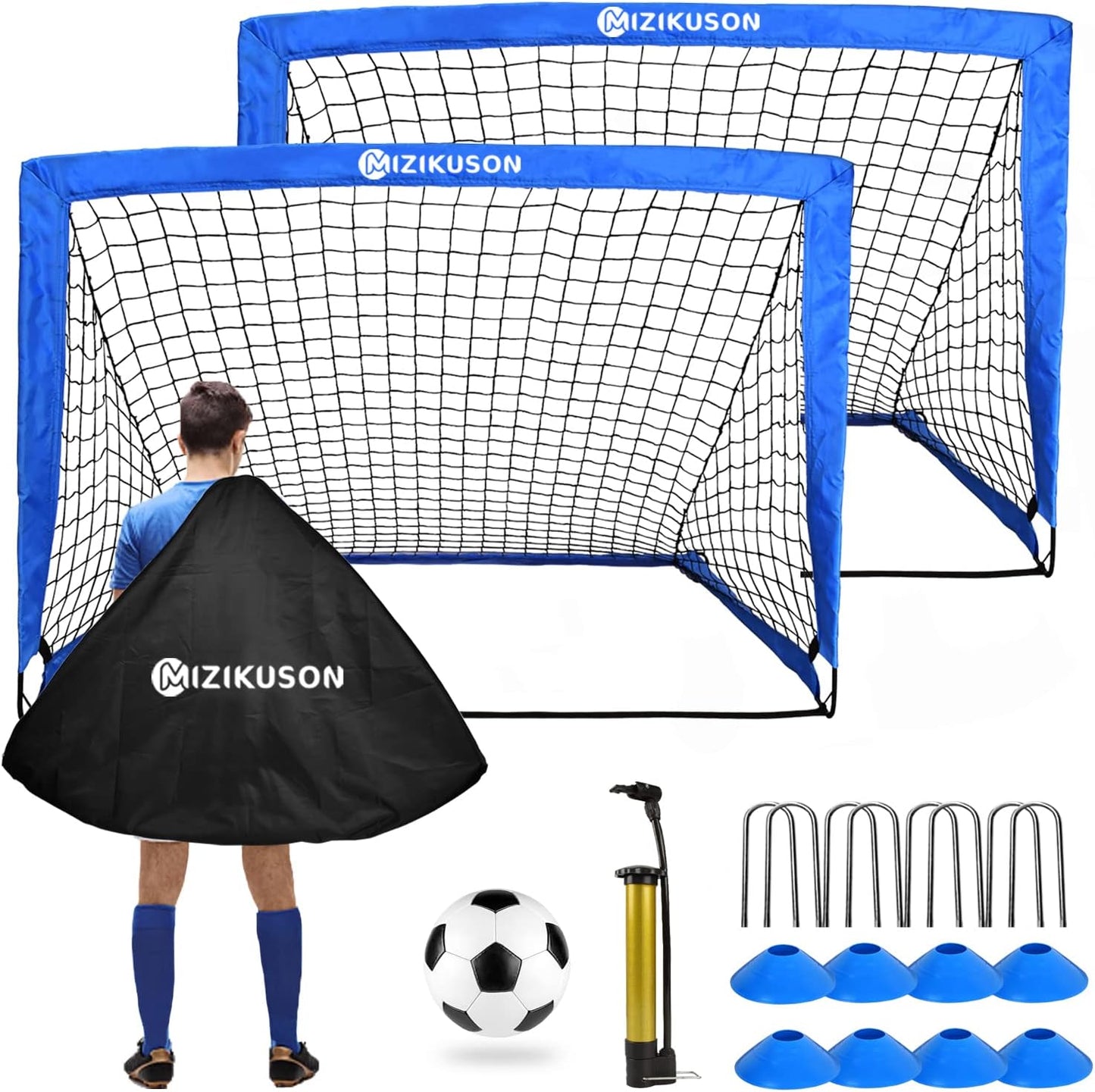 Portable Soccer Goals for Backyard Training with Carry Bag