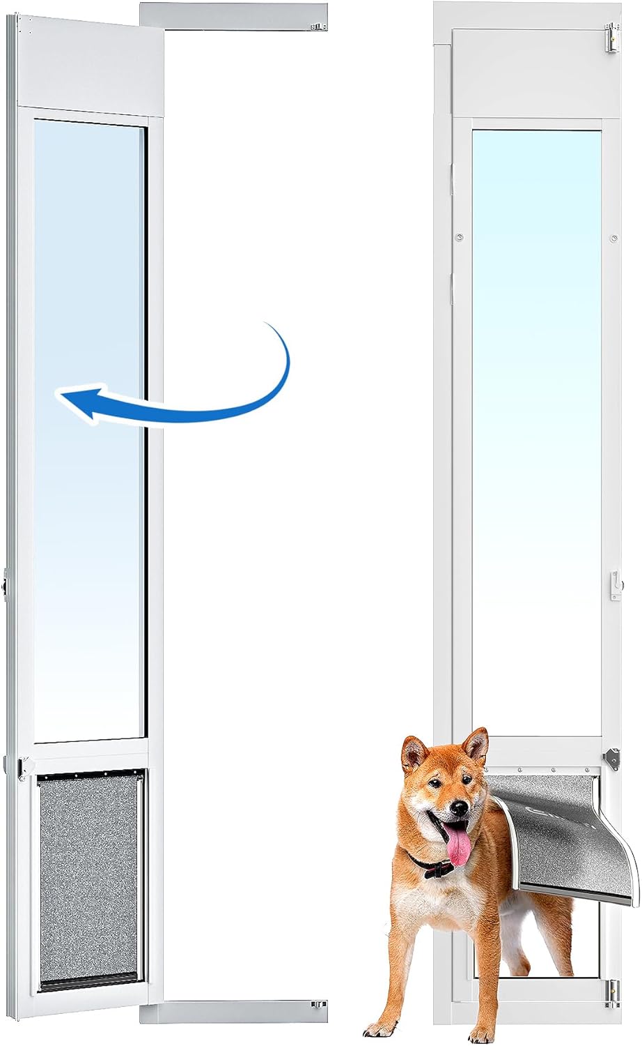 Large Dog Door for Sliding Glass Door - Adjustable & Secure