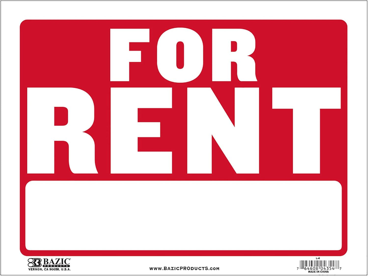 For Rent Sign 12 X 16 INCH Waterproof Indoor Outdoor Use