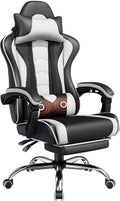 Review Yaheetech Gaming Chair with Massage & Footrest