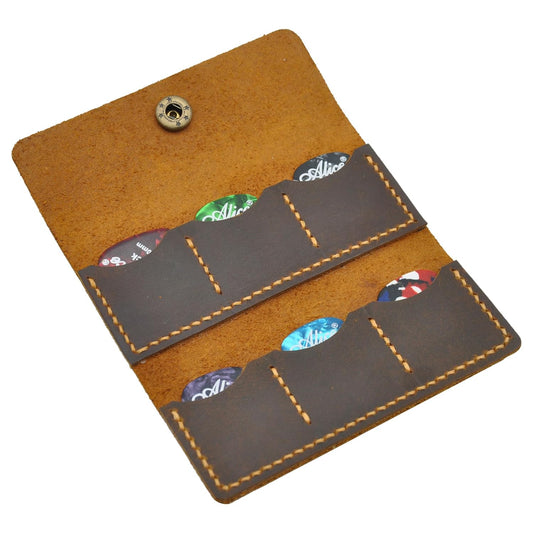 Personalized Leather Guitar Pick Case - Customized Engraved Gift