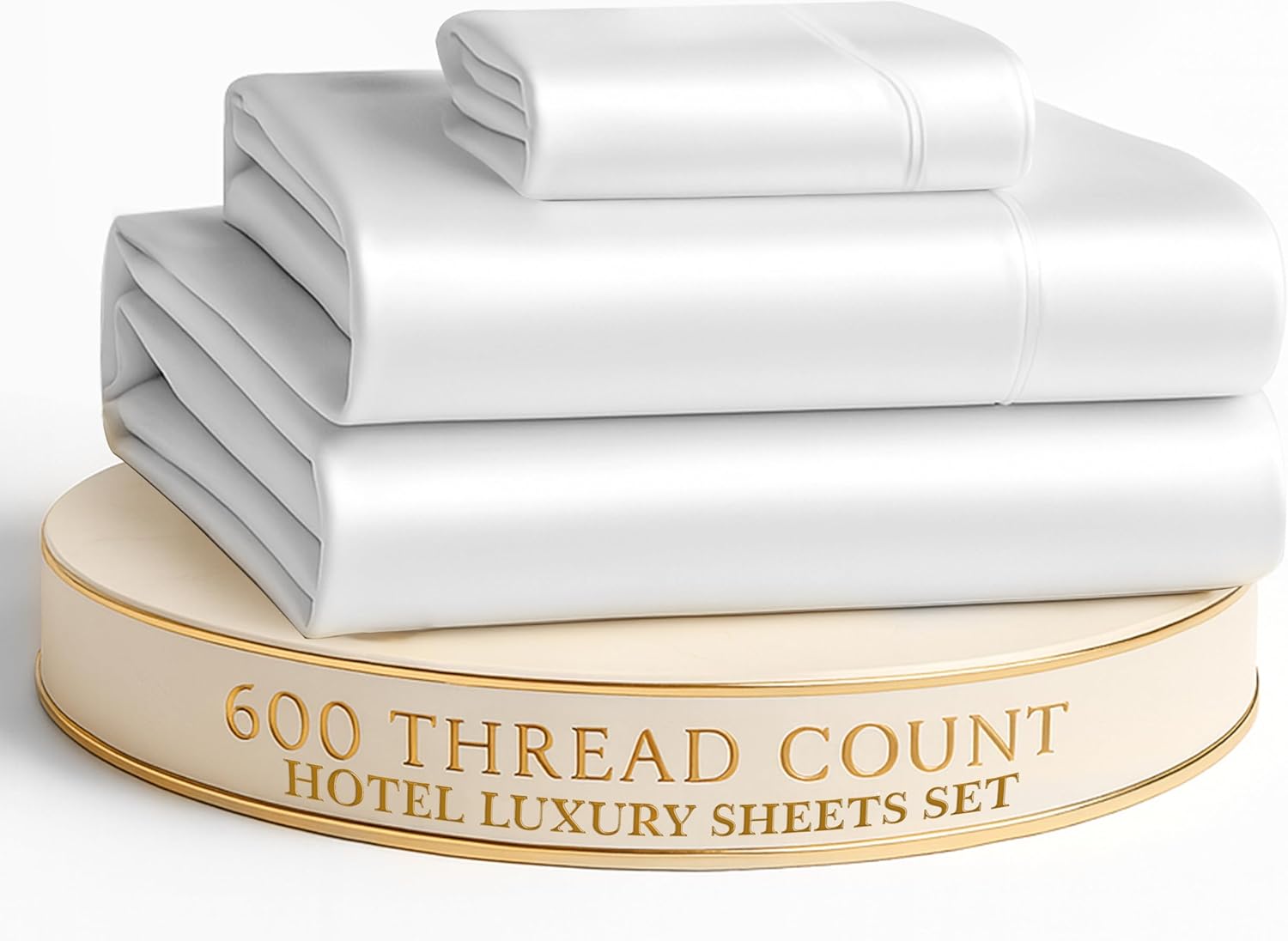 600 TC Cotton White Twin XL Sheets Set for Ultimate Comfort