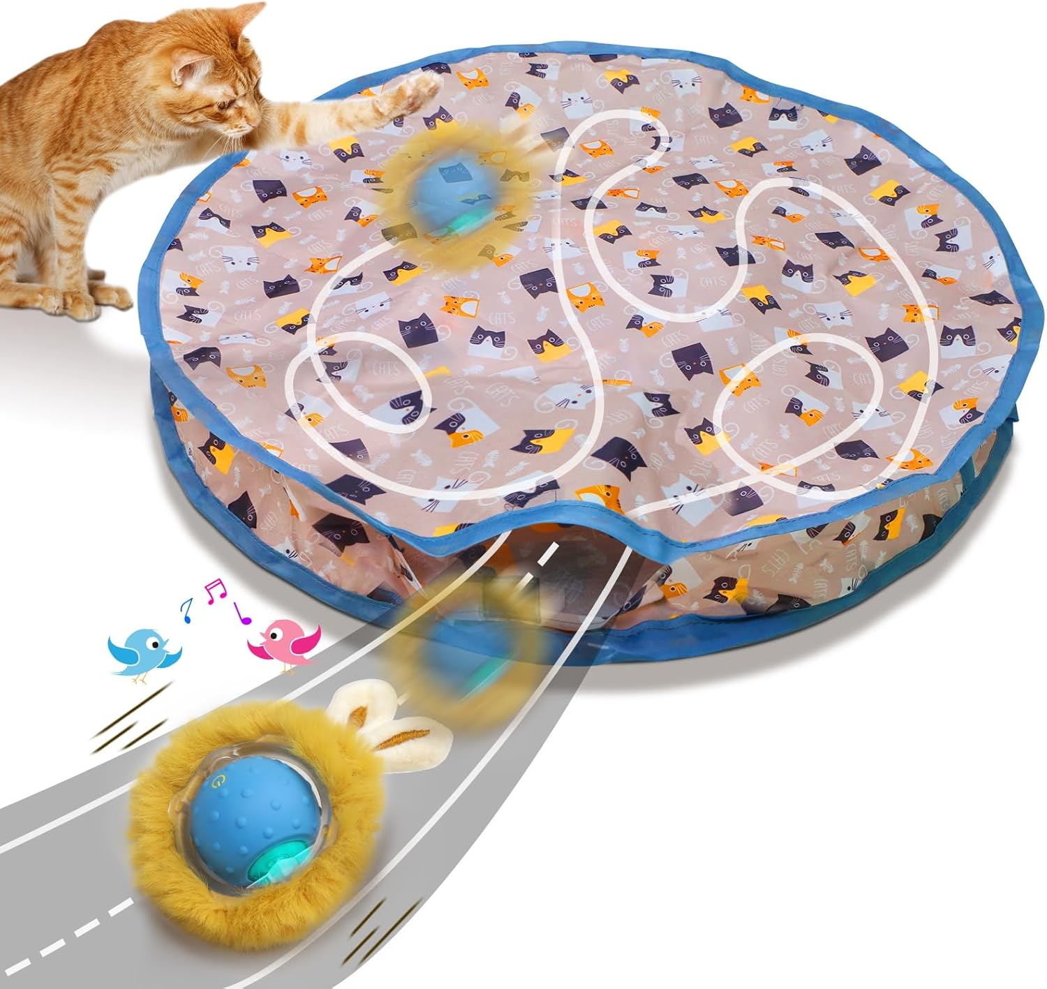 Interactive Cat Toy: Fast Rolling Motion Ball