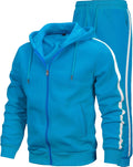 Men Tracksuit Full Zip Sweatshirt and Pants - Comfortable Polyester