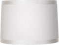 White Fabric Large Drum Lamp Shade 15in Top x 16in Bottom x 11in High