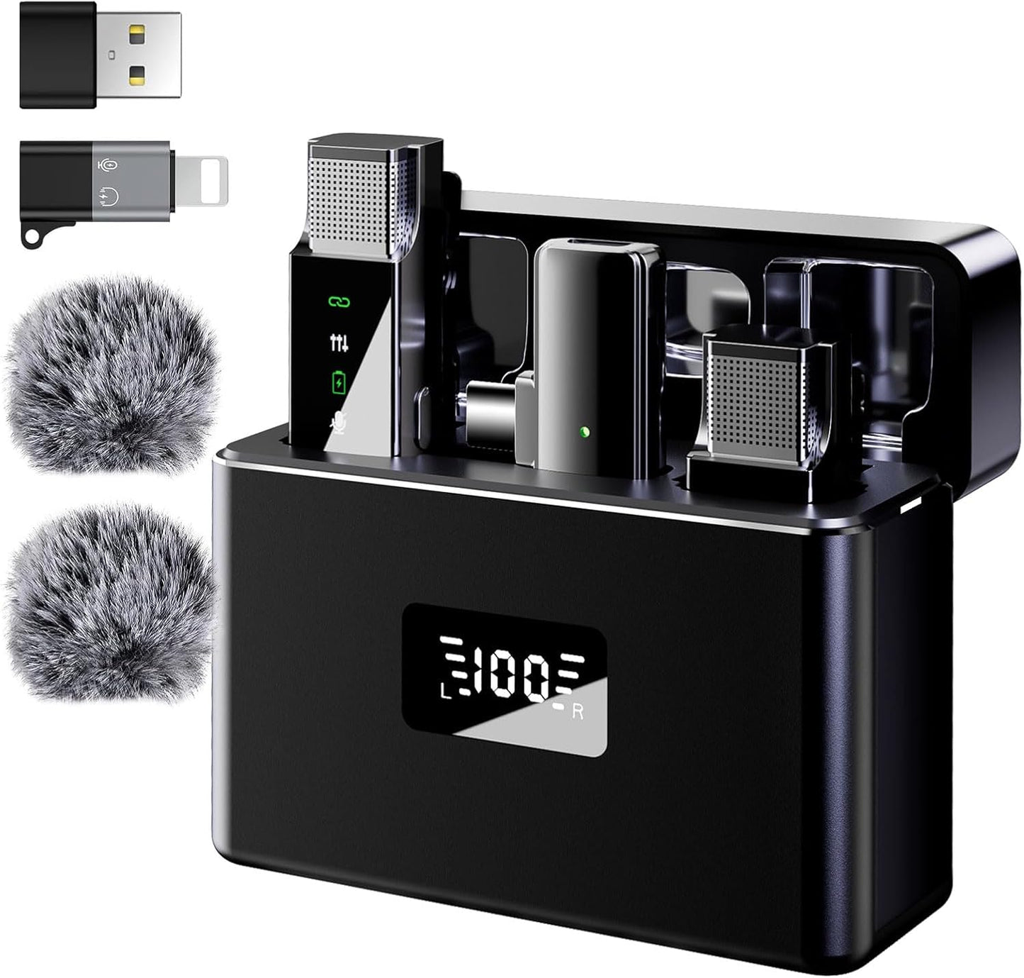 Wireless Lavalier Microphone System for iPhone and Android Use
