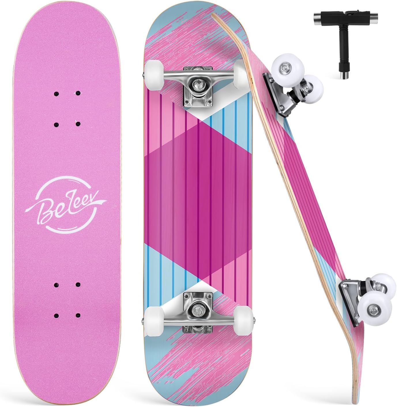 BELEEV Skateboards for Beginners - 31 x 8 inch Complete Board