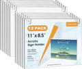 MaxGear Acrylic Sign Holder 8.5 x 11 in 12 Pack - Clear Wall Mount