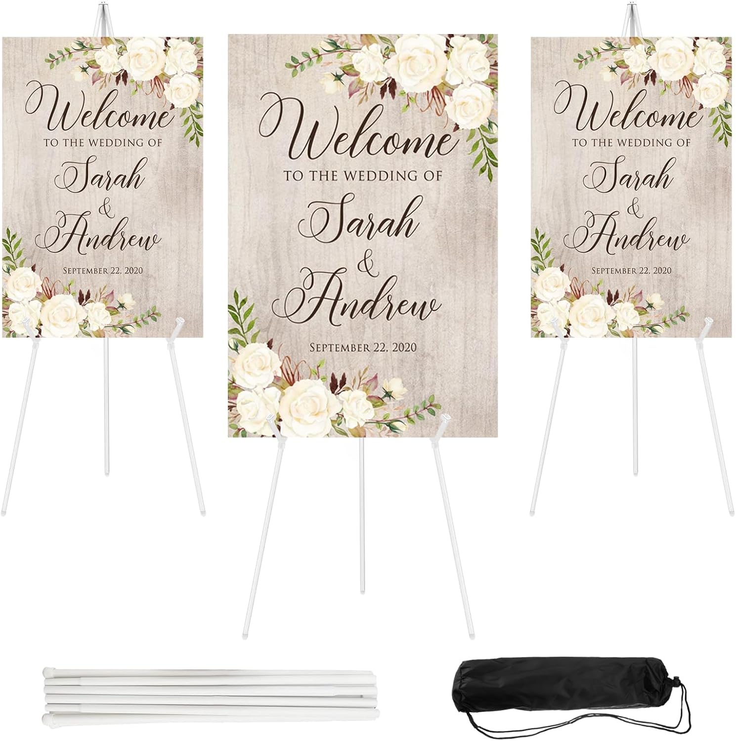3PCS White Easel Stand for Wedding Sign Display and Art