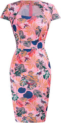 Vintage 50s 60s Pencil Dress - Slim Fit Cap Sleeve Work Dress