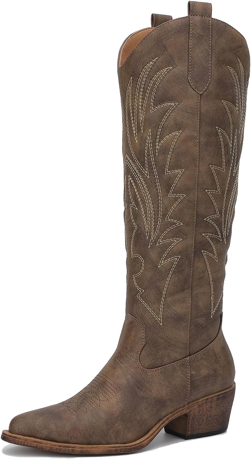 GLOBALWIN Women's Knee High Cowboy Boots for Fashion Lovers
