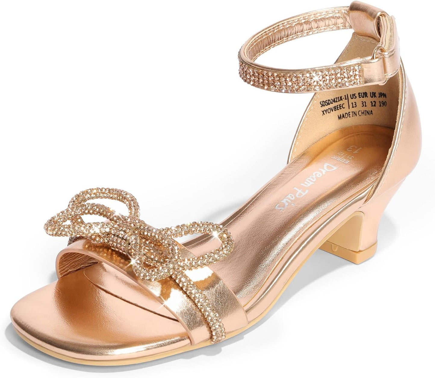 DREAM PAIRS Girls Sandals with Bow Flower Design for Comfort
