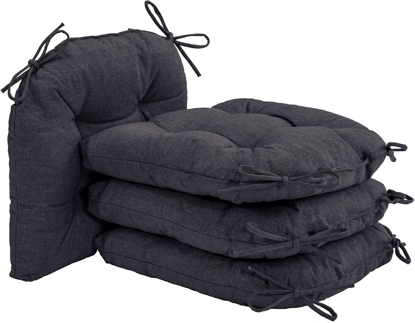Comfortable Chair Cushions for Dining Chairs, 4 Pack in Black