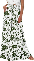 Women Casual High Waist Wide Leg Pants - Flowy Summer Palazzo Capris