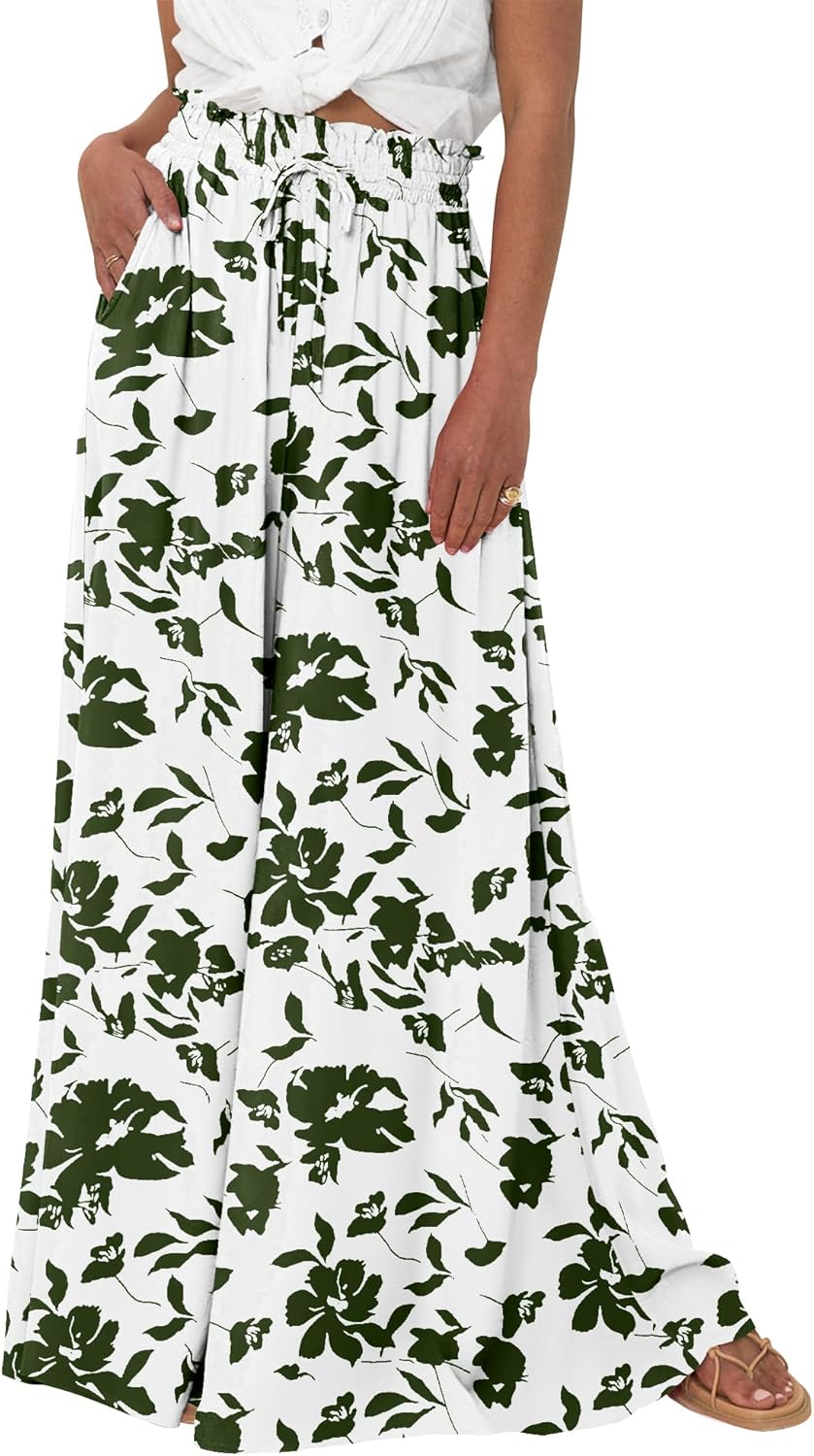BTFBM Women Casual High Waist Wide Leg Pants for Summer Fun