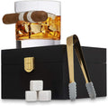 Cigar Whiskey Glass Wooden Gift Box Set - Elegant Barware Gift