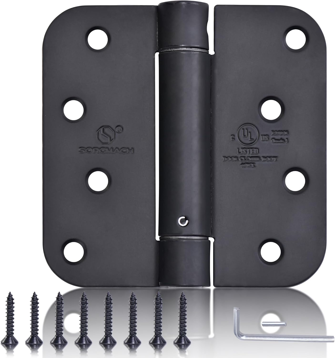 Self Closing Door Hinge 4 Inch Matte Black Adjustable Design