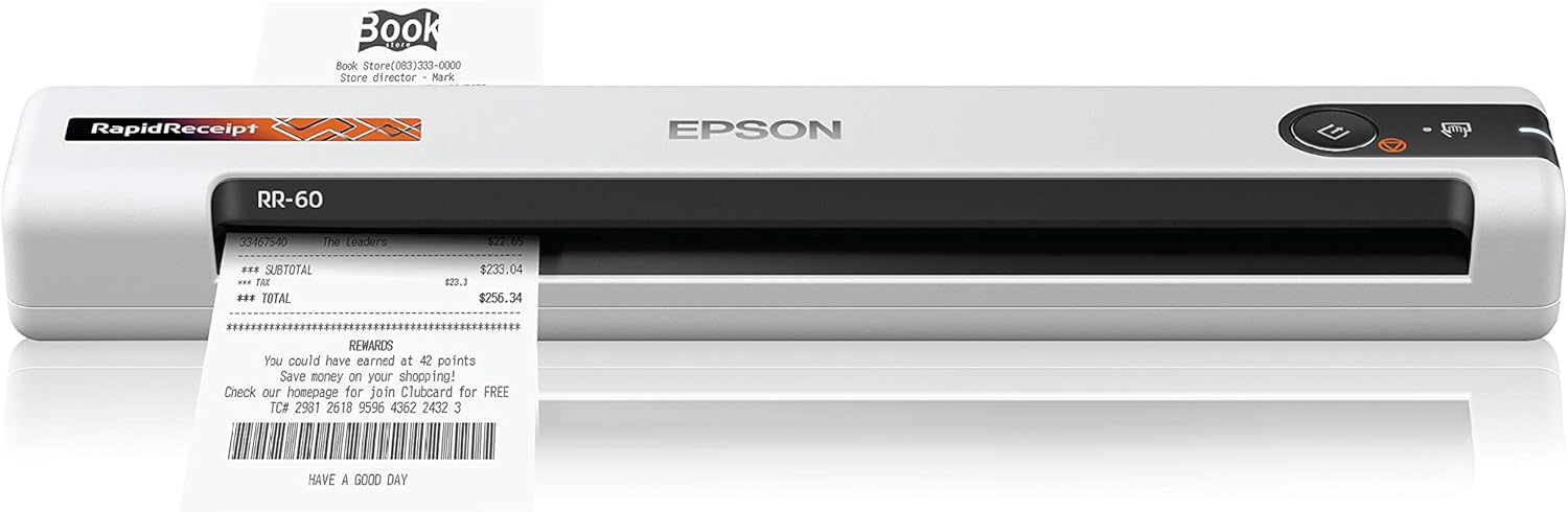 Epson RapidReceipt RR-60 Mobile Scanner for Receipts & Documents