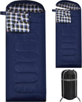 REDCAMP Adult Flannel Sleeping Bag with Removable Hood for Comfort