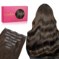Seamless Clip In Hair Extensions 20 in 150g Light Dark Brown - Natural