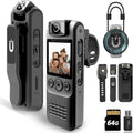 Body Camera with Audio & Video Recording 64GB 1080P HD - Compact Cop
