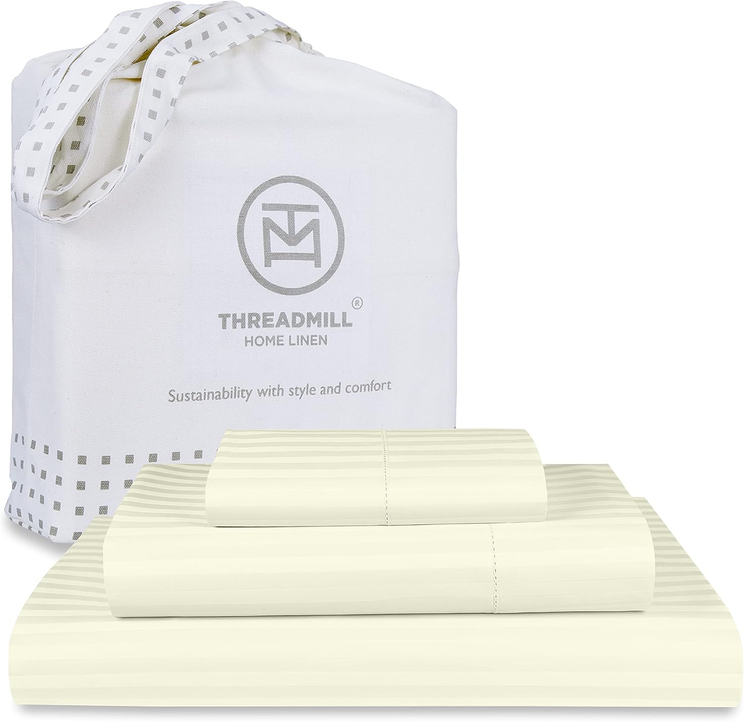 Threadmill 100% Cotton Twin XL Sheets Set - 600 Thread Count