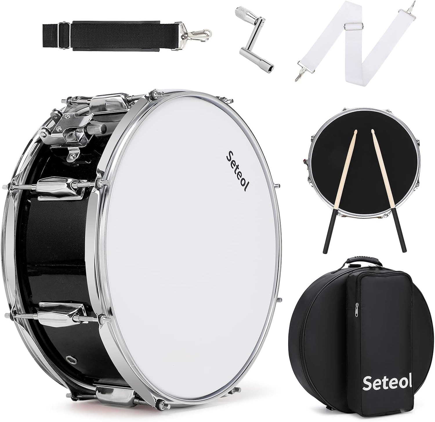 14x5.5 Snare Drum Kit with Mute Pad and Padded Bag for All