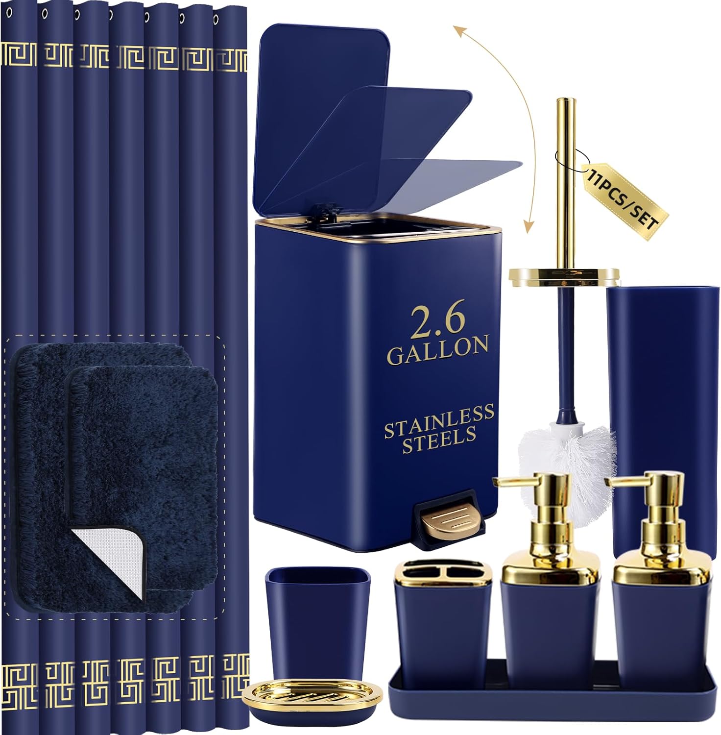 Stylish Bathroom Sets with Shower Curtain and Rugs for Elegance