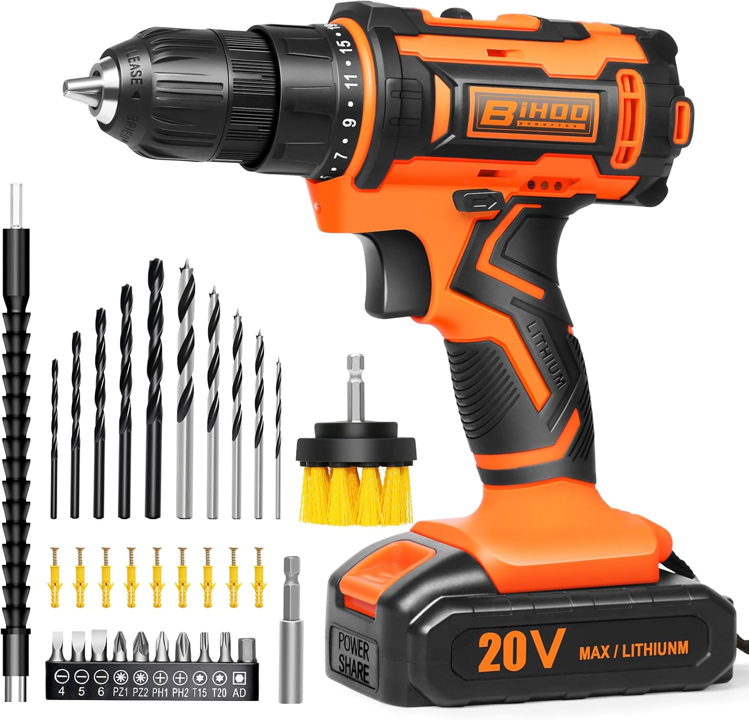 20v Drill Driver Set with Battery and Charger for All Tasks