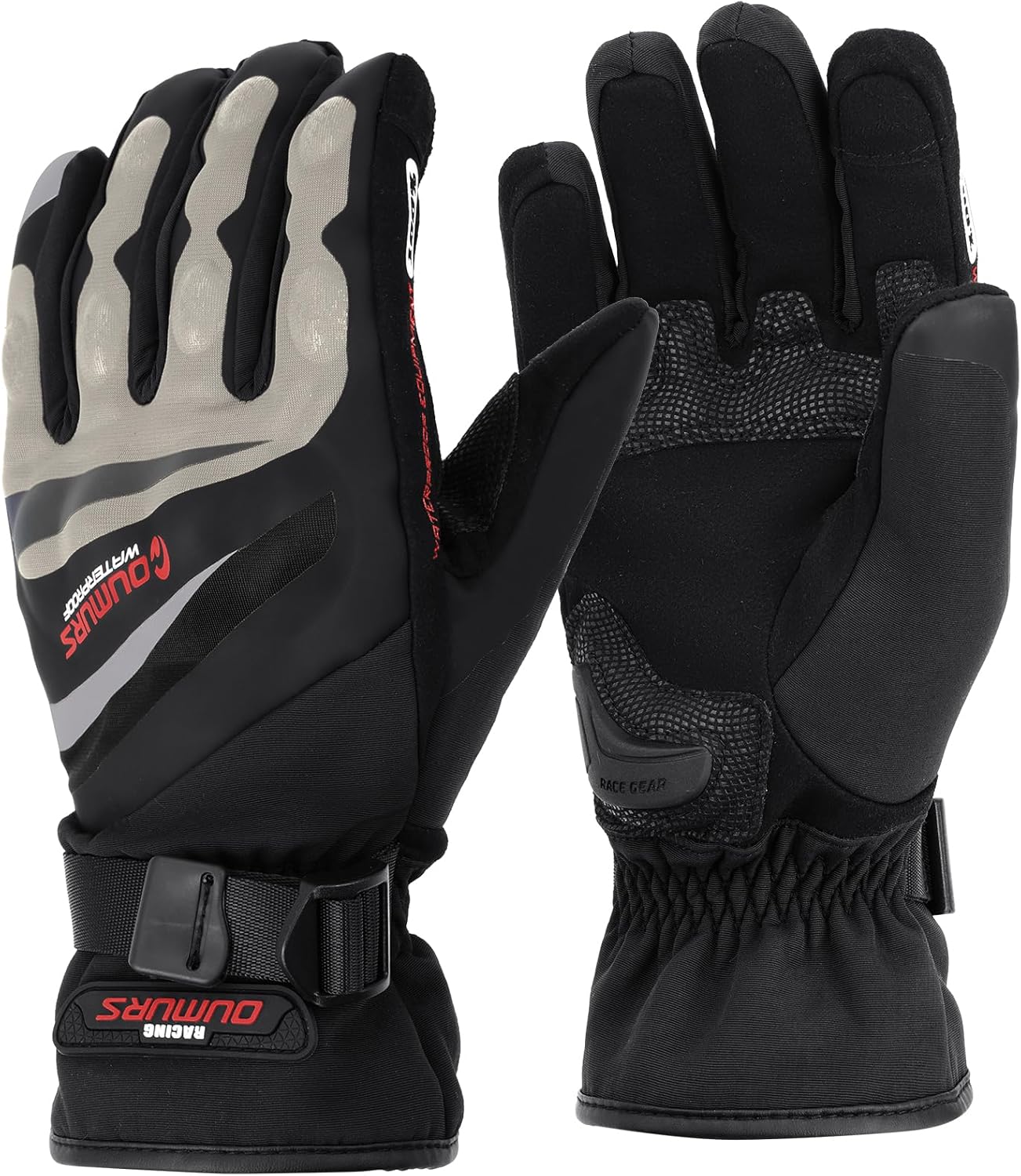 Waterproof Winter Motorcycle Gloves with Touchscreen - Oumurs