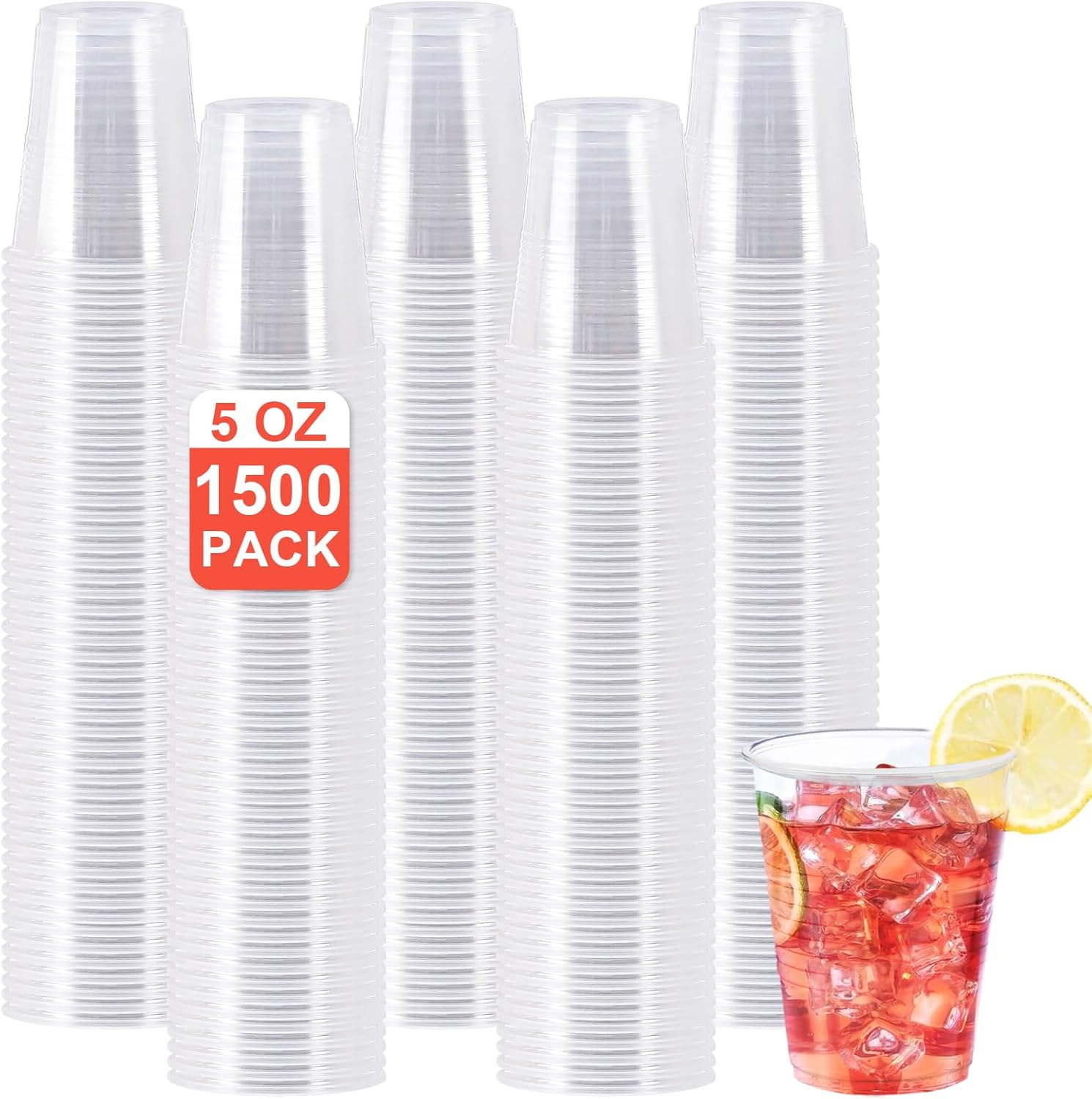 Durable 5 oz Clear Plastic Cups for Parties and Everyday Use