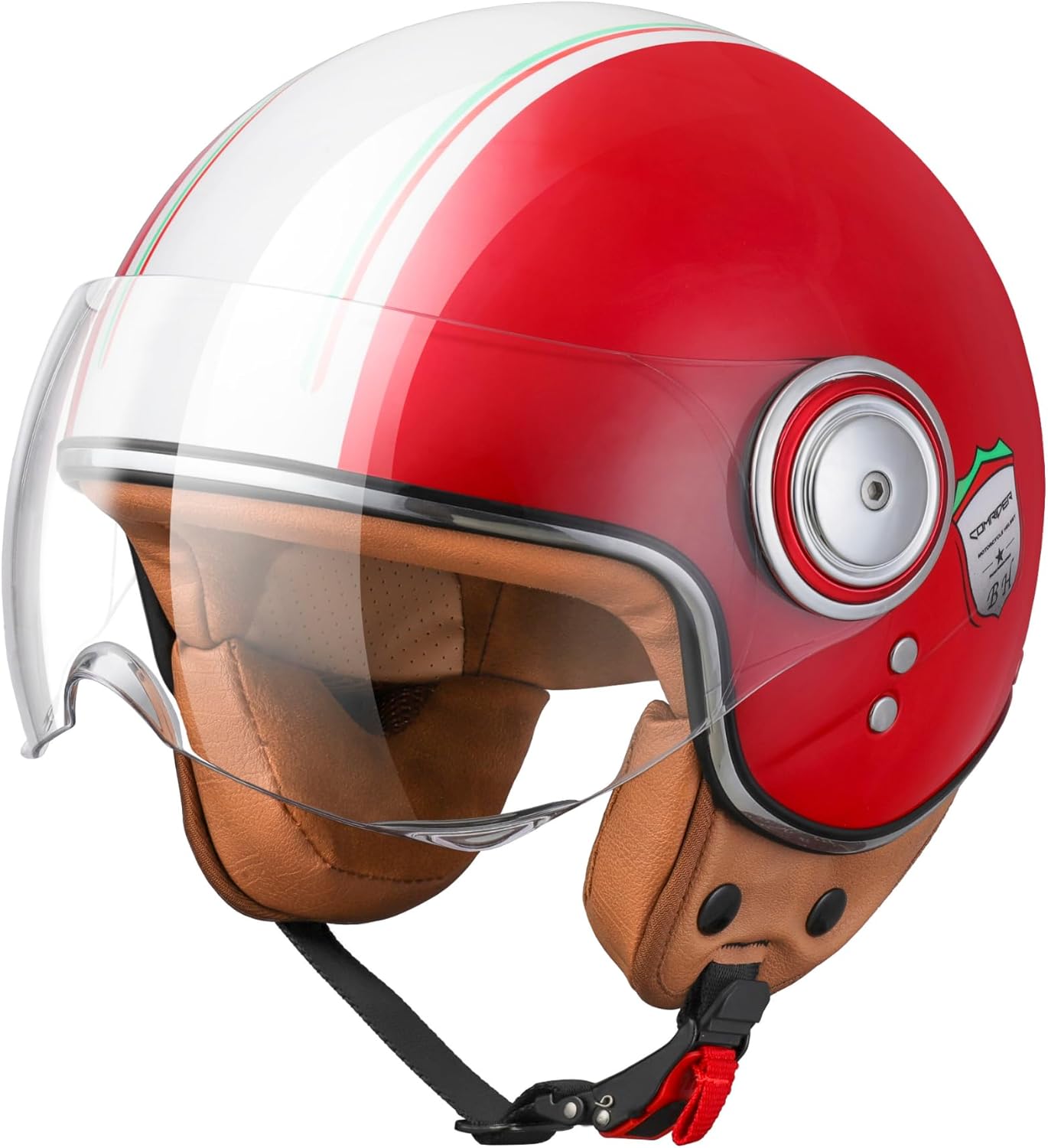 Open Face Motorcycle Helmet for Adults - Vintage DOT Approved