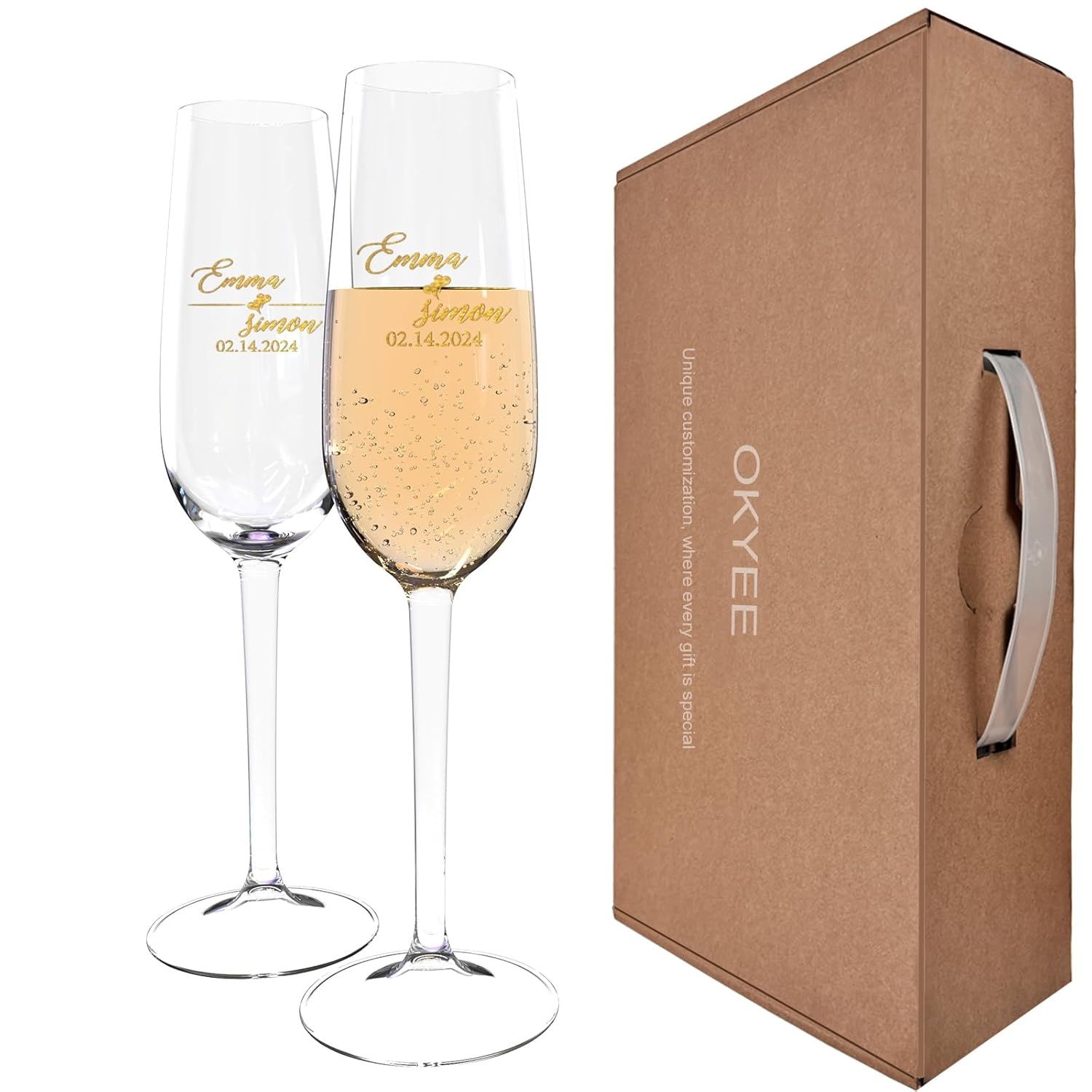 Personalized Champagne Flutes for Mr & Mrs Wedding Gifts 2024