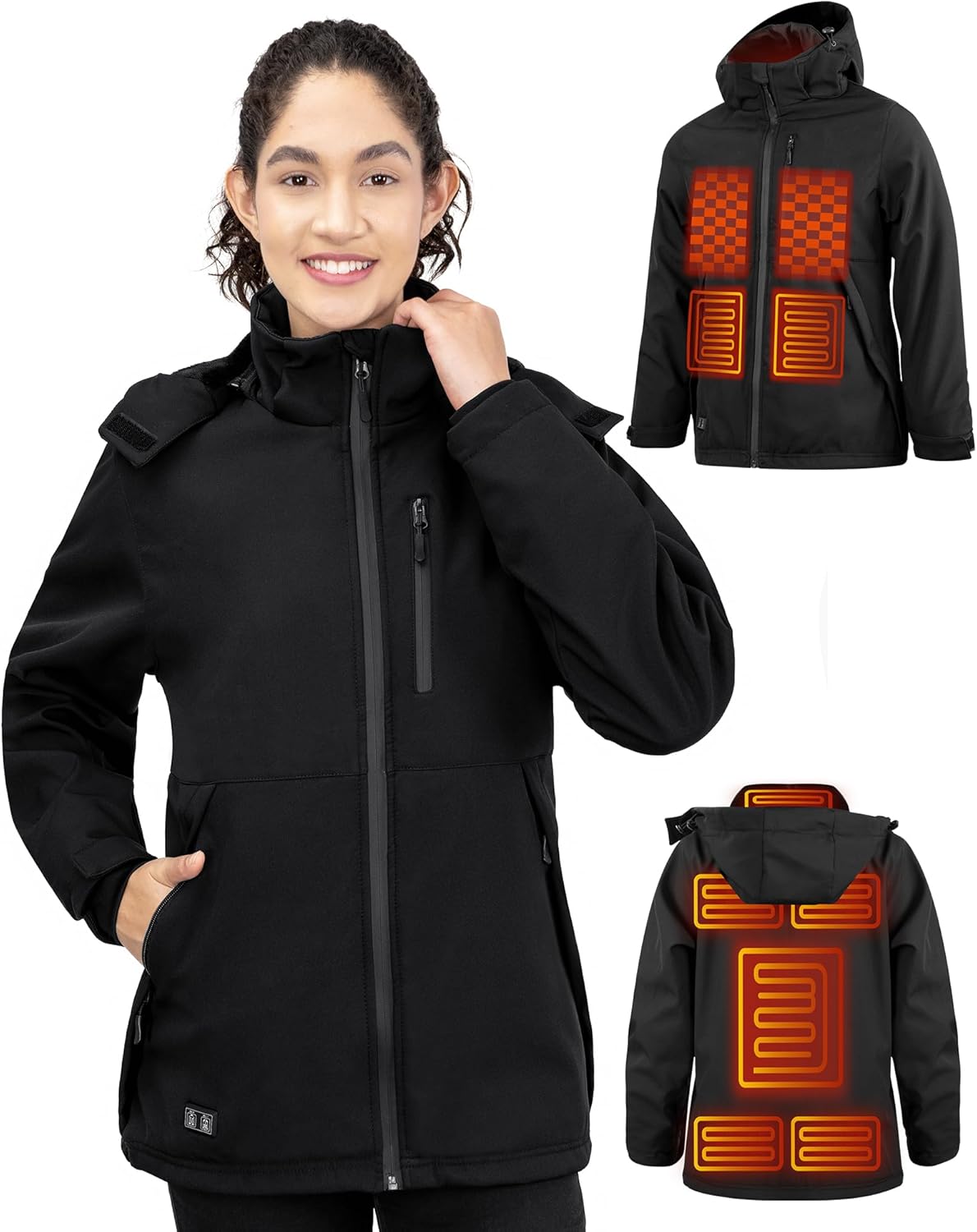 Heated Jacket for Women with 16000mAh Battery Pack for Winter